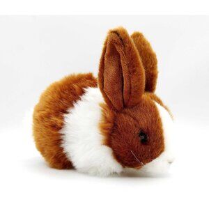 Anna Club Brown White Baby Bunny Rabbit Plush 8" Stuffed Animal Toy
